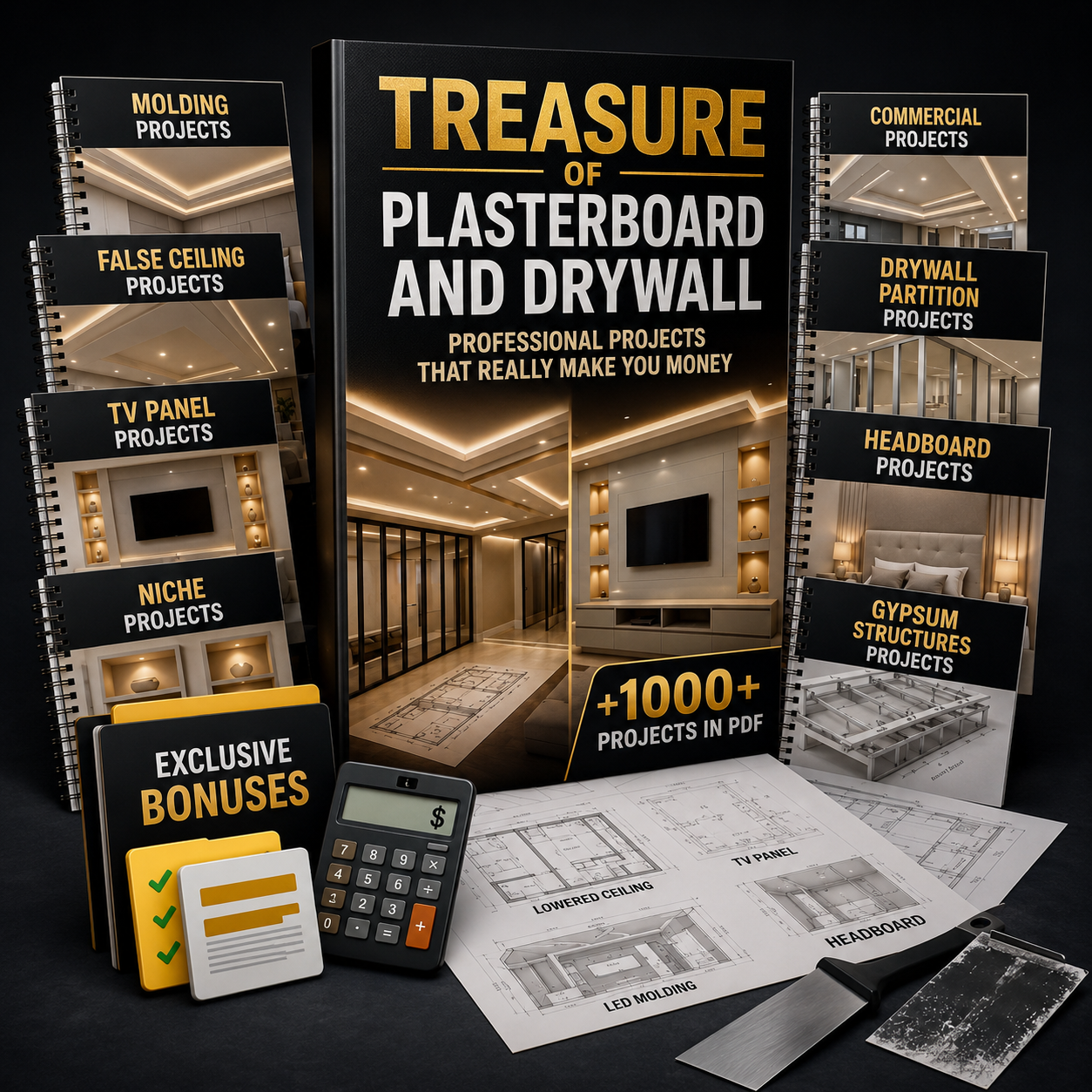 Main mockup of the Plasterer & Drywall Treasure Pack