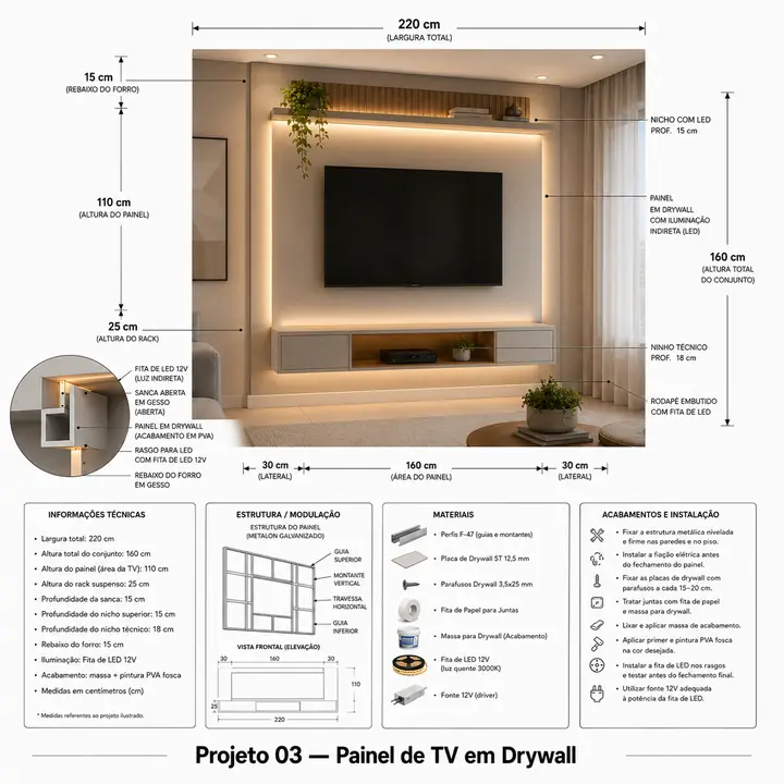 Drywall TV panel project
